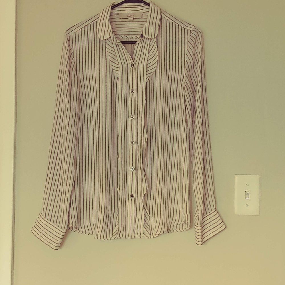 Ann Taylor Loft Ruffled Blouse